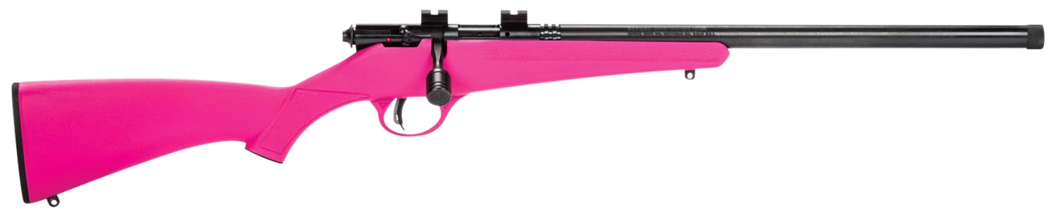 SAVAGE ARMS Rascal FV-SR 22 LR 16.1" Bolt Rifle w/ Threaded Barrel - Pink / Black