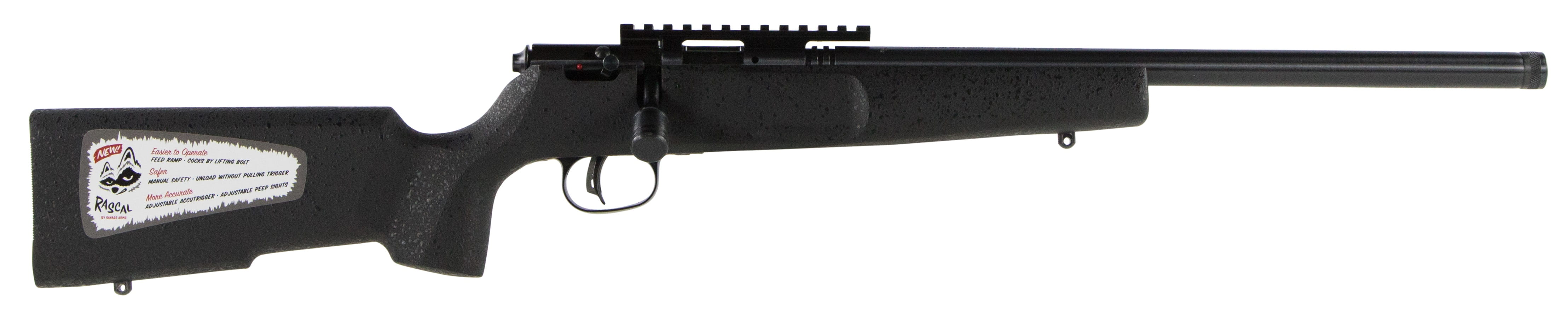 SAVAGE ARMS Rascal Target 22LR 16.1" Bolt Rifle w/ Threaded Barrel - Black