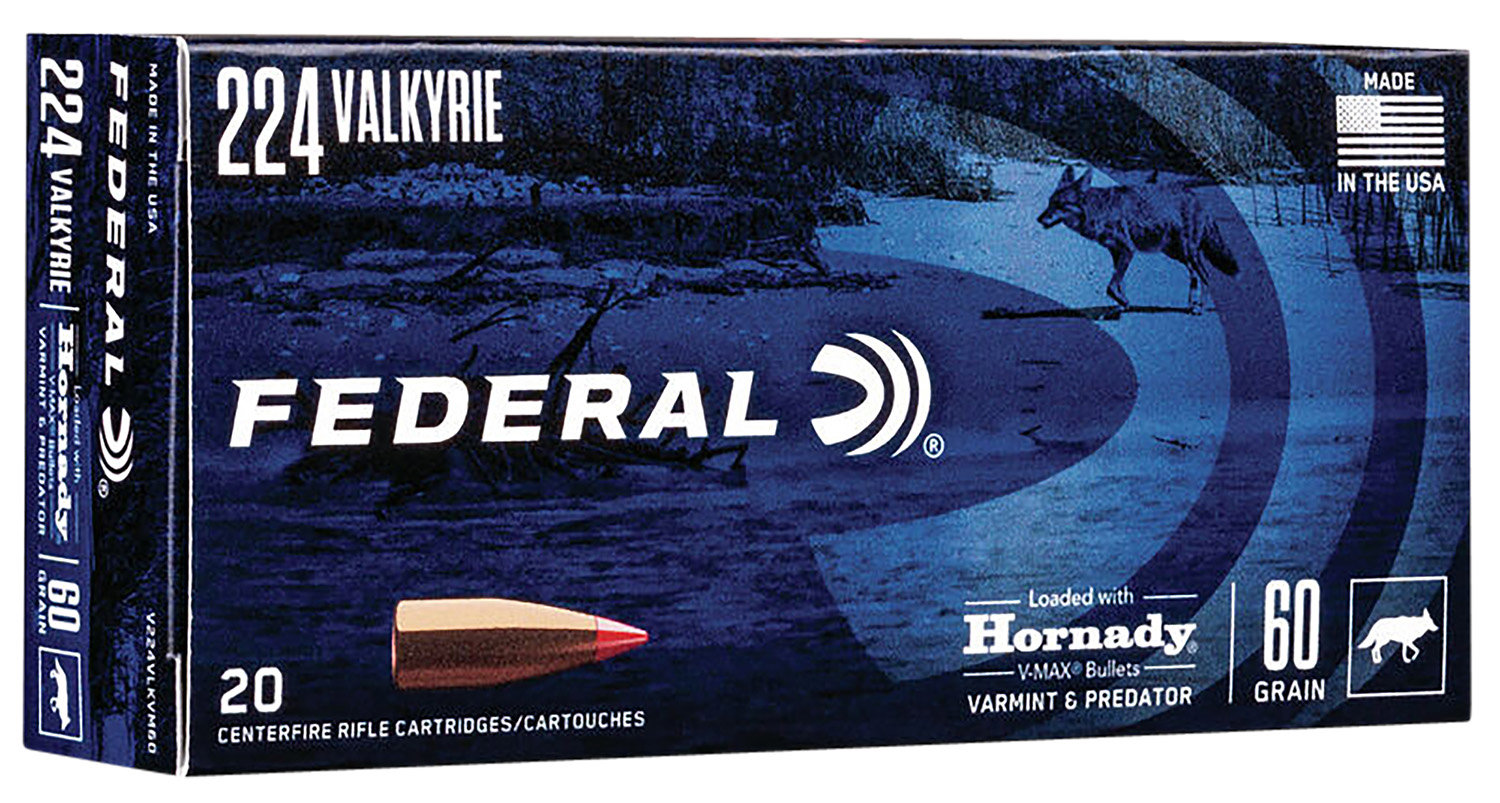 Federal FEDERAL AMMO 224 Valkyrie 60Gr Hornady V-Max 20rd