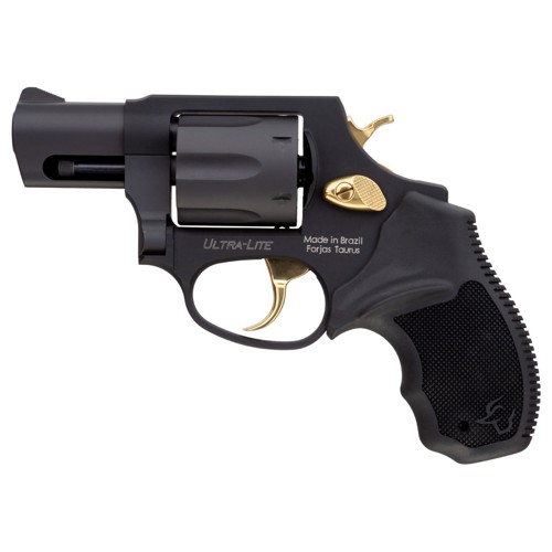 TAURUS 856 Ultra Lite 38 Special 2 6rd Revolver  Black w Gold Accents
