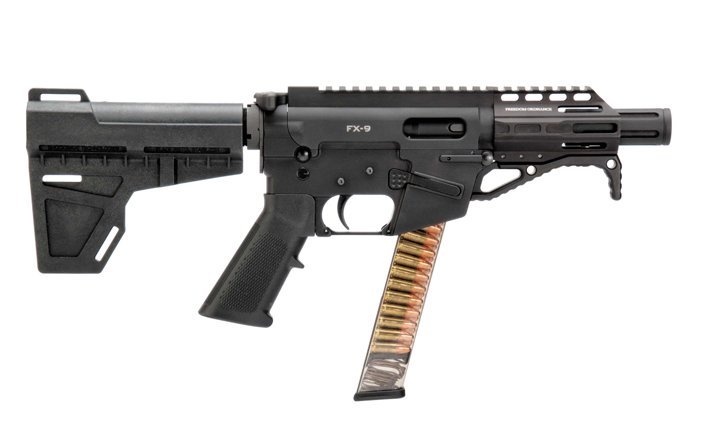 FREEDOM ORDNANCE FX-9 9mm 4" 31 Pistol w/ KAK Blade Stabilizer | Black