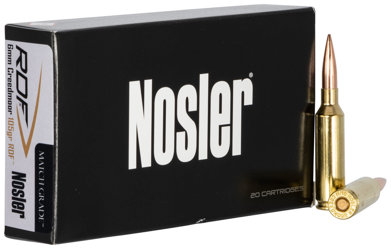 Nosler Match Grade 105 gr RDF 6mm Crd Ammo, 20/box – 60135
