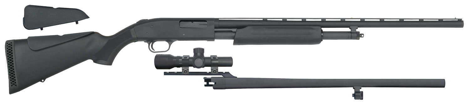 MOSSBERG 500 Combo 20 Gauge 3" 24"/26" 5+1 Pump Shotgun w/ Dead Ringer 2.5x20 Scope - Black