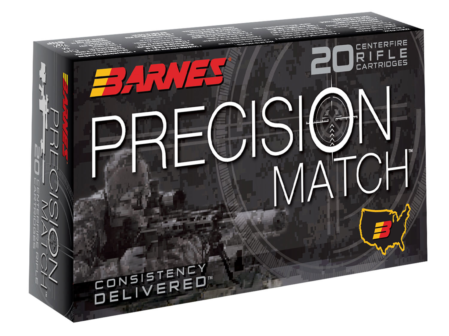 Barnes Bullets BARNES AMMO Precision Match 308 Win 175gr Open Tip Boat Tail Ammunition | 20 Rounds
