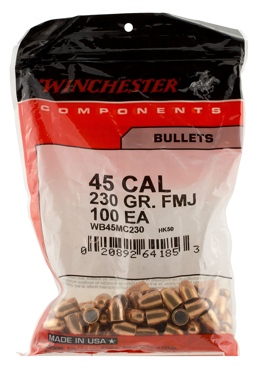 Winchester WINCHESTER AMMO 230Gr FMJ-TC CP Handgun Bullets 500rd