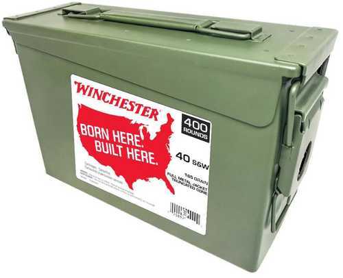 Winchester Repeating Arms Winchester Ammo WW40C USA 40 Sw 165 GR Full Metal Jacket Truncated Cone 400 Bx 2 Cs