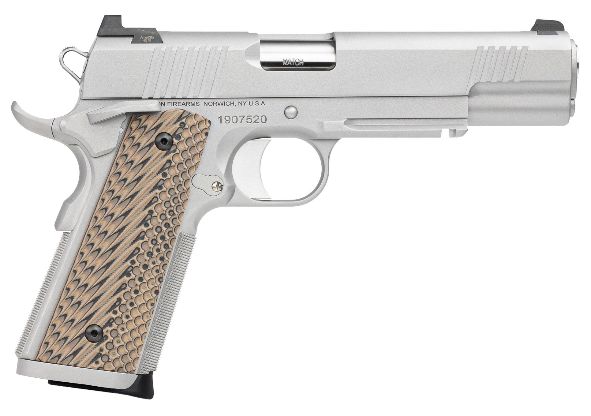 DAN WESSON Specialist 1911 10MM 5" 8+1 Pistol w/ Tritium Sights - Stainless / Tan G10 Grips