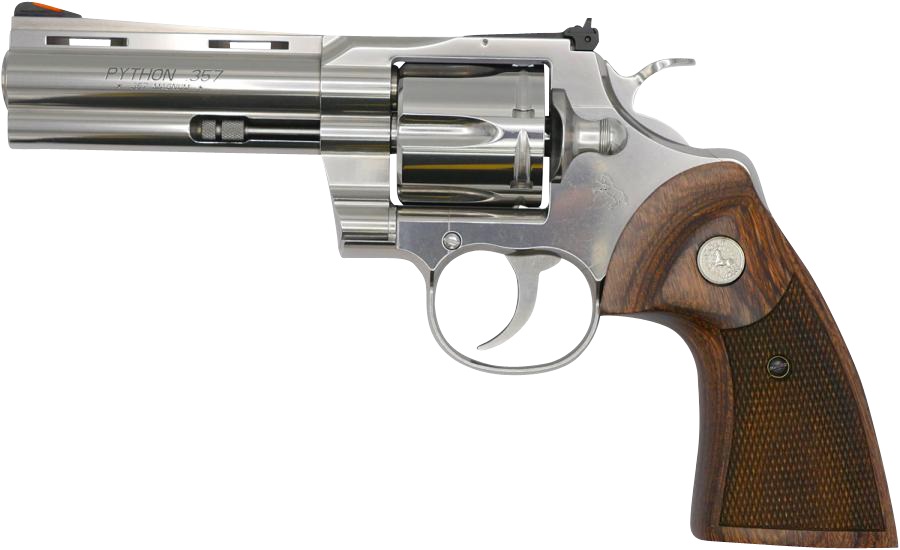 COLT Python 357 Mag 4.3" 6rd Revolver - Stainless / Walnut Grips