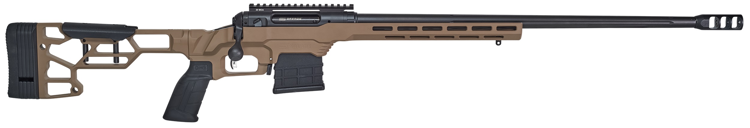 SAVAGE ARMS 110 Precision 6.5 Creedmoor 24" 10rd Bolt Rifle w/ Threaded Barrel -FDE MDT Chassis