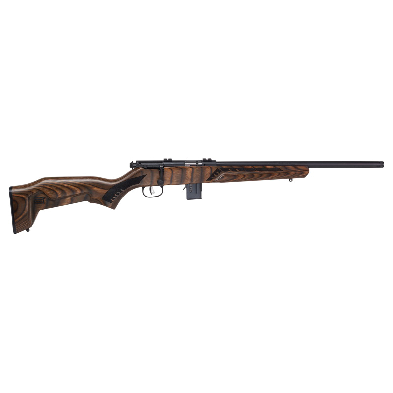 SAVAGE ARMS 93R17 Minimalist 17 HMR 18" 10rd Bolt Rifle w/ Threaded Barrel - Brown Wood Laminate