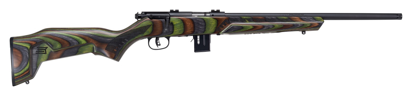 SAVAGE ARMS 93R17 Minimalist 17HMR 18" 10rd Bolt Rifle w/ Threaded Barrel - Green Wood Laminate