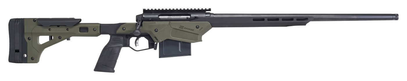 SAVAGE ARMS AXIS II Precision 243 Win 22" 10rd Bolt Rifle w/ Threaded Barrel - Black / OD Green