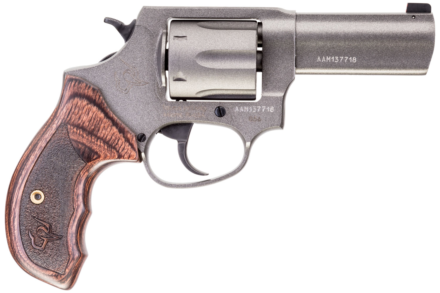 TAURUS Defender 38 Special 3" 6rd Revolver w/ Night Sights - Tunsten / Wood