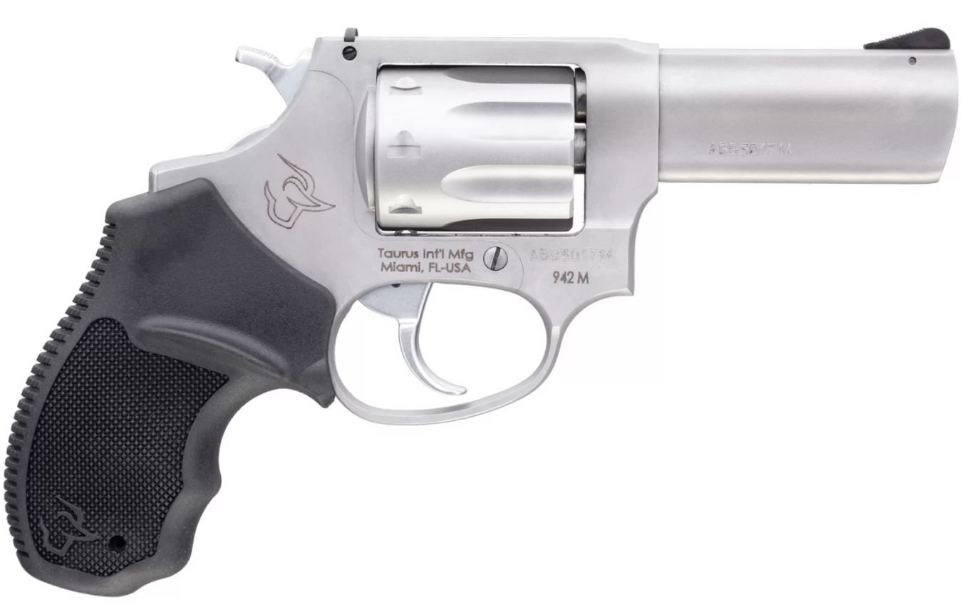 TAURUS 942 22 WMR 3" 8rd Revolver - Stainless | Black