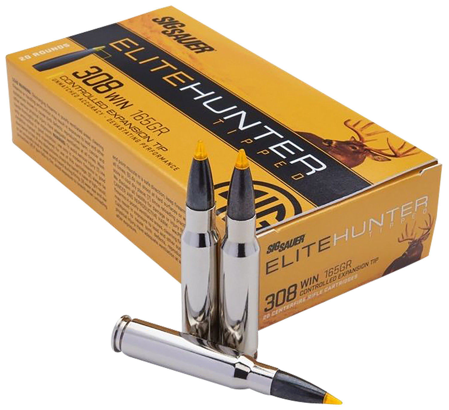 Sig Sauer SIG SAUER Elite Hunter Tipped 308 Win 165 gr Controlled Expansion Ammunition | 20 Rounds