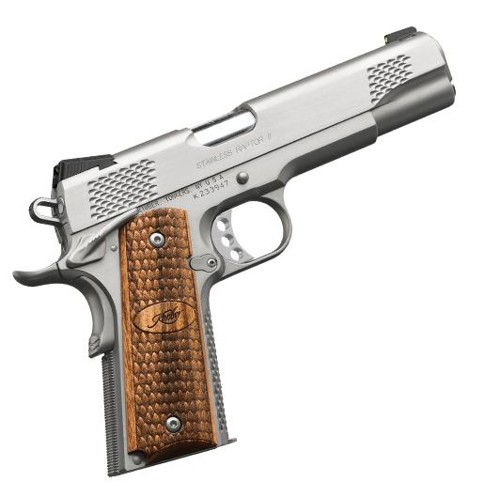 KIMBER Raptor II 1911 10MM 5 8rd Pistol w Night Sights  Stainless  Zebrawood Grips