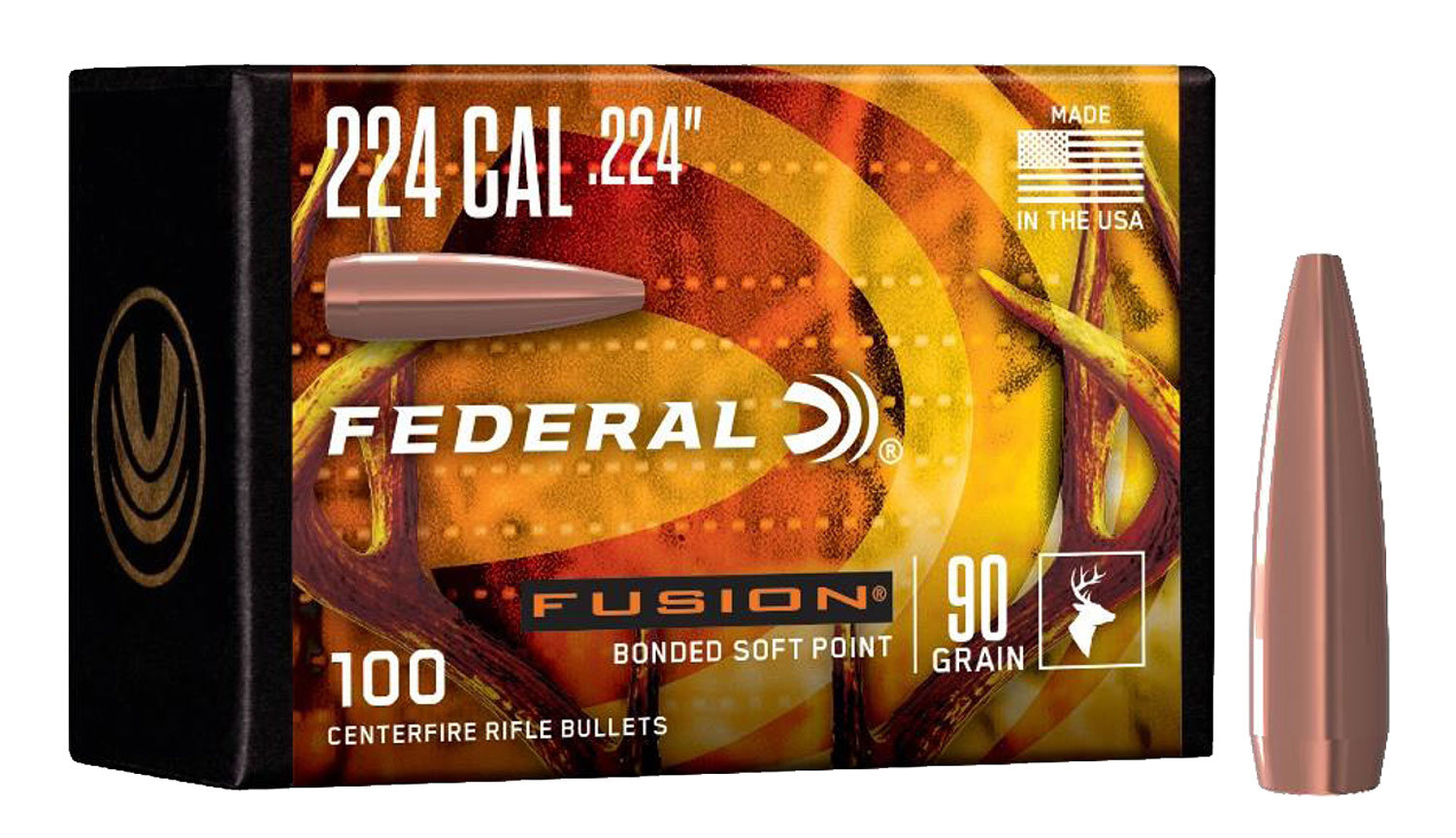 Fusion FUSION AMMO 224 Caliber 90Gr Fusion SP Comp Bullet 100rd