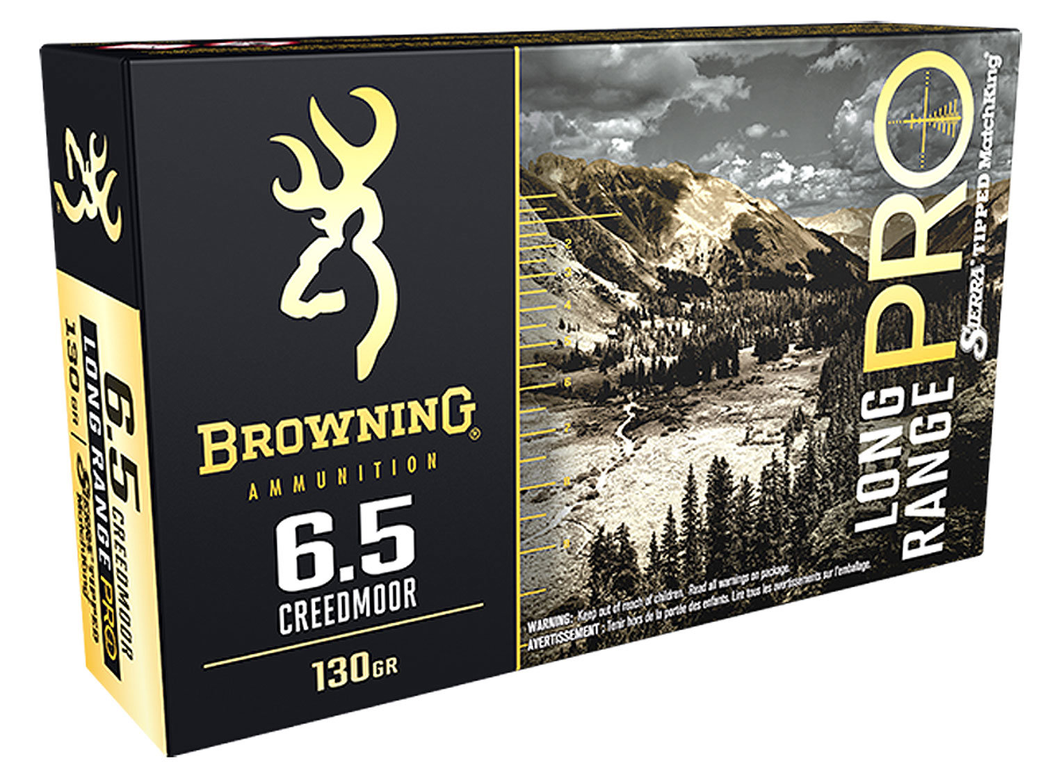 Browning Browning Ammo B192500651 Long Range Pro 6.5 Creedmoor 130 GR Sierra Matchking Btpt 20 Bx 10 Cs