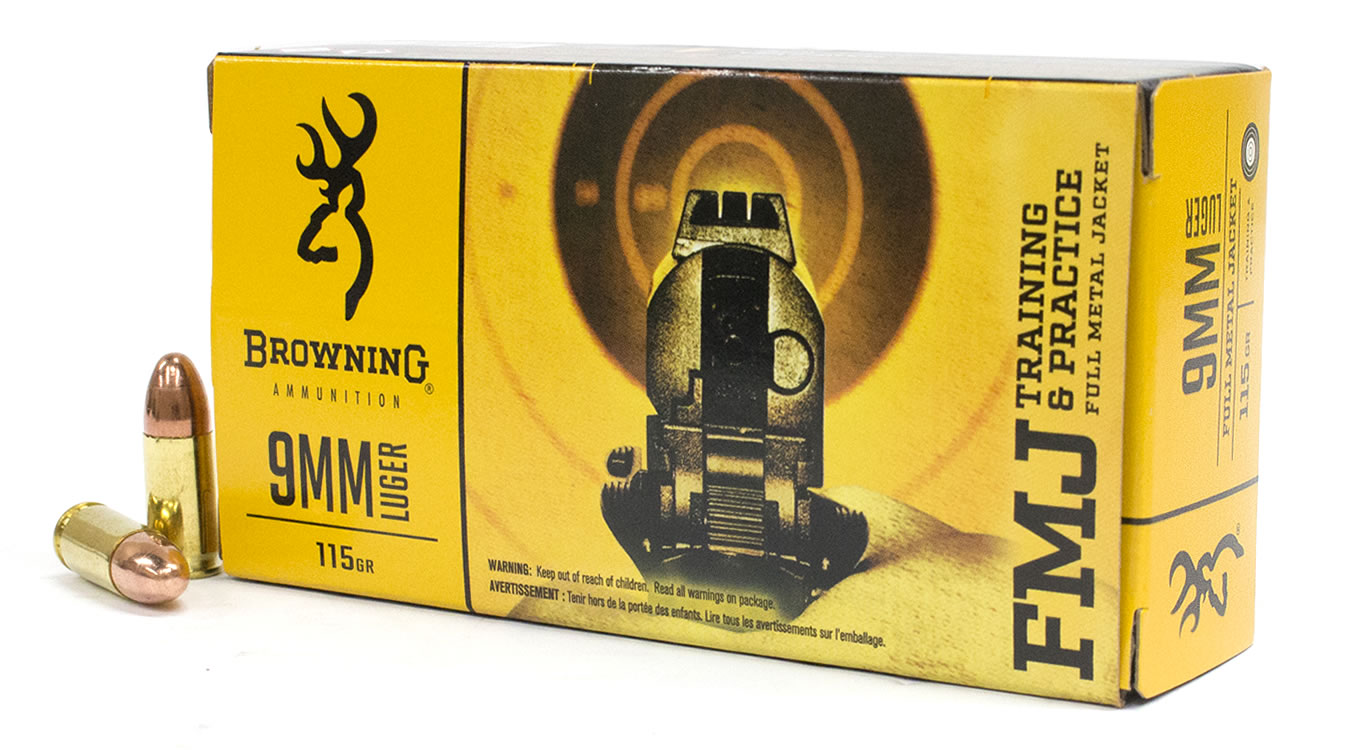 Browning BROWNING Training & Practice 9mm 115gr Full Metal Jacket Ammunition | 50 Rounds