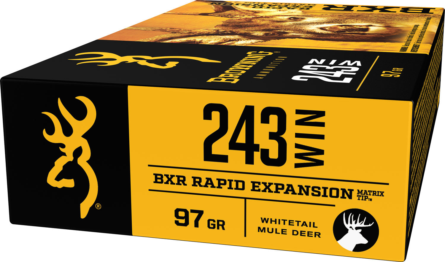 Browning Browning Ammo B192102431 Bxr 243 Winchester 97 GR Matrix Tip 20 Bx 10 Cs