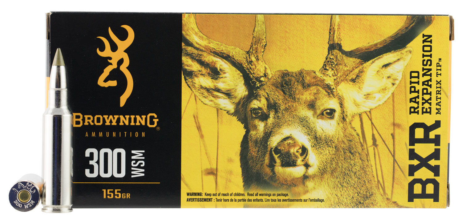 Browning Browning Ammo B192130001 Bxr 300 WSM 155 GR Matrix Tip 20 Bx 10 Cs