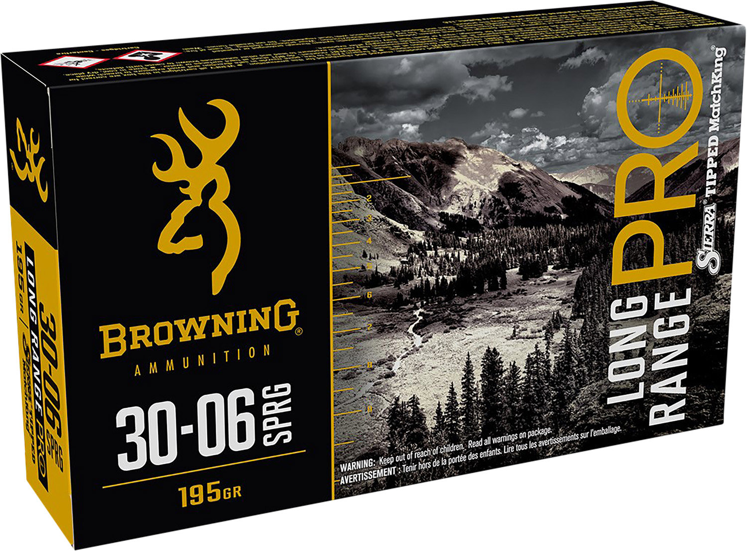 Browning Browning Ammo B192530061 Long Range PRO 30 06 Springfield 195 GR Sierra Matchking Btpt 20 Bx 10 Cs