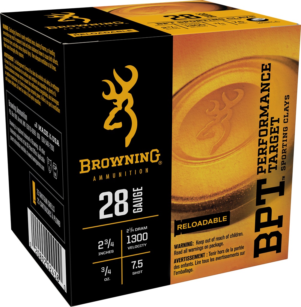 Browning Browning Ammo B193632827 Bpt 28 Gauge 2.75 3 4 Oz 7.5 Shot 25 Bx 10 Cs