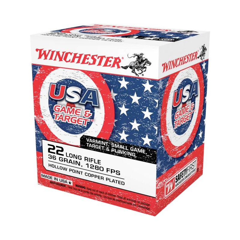 Winchester WINCHESTER AMMO 22 LR USA 36Gr Copper Plated HP 500rd