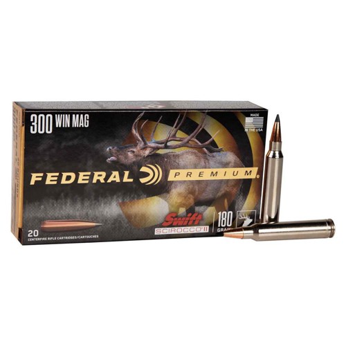 FEDERAL AMMO Premium 300 Win Mag 180gr Swift Scirocco Ammunition | 20 Rounds