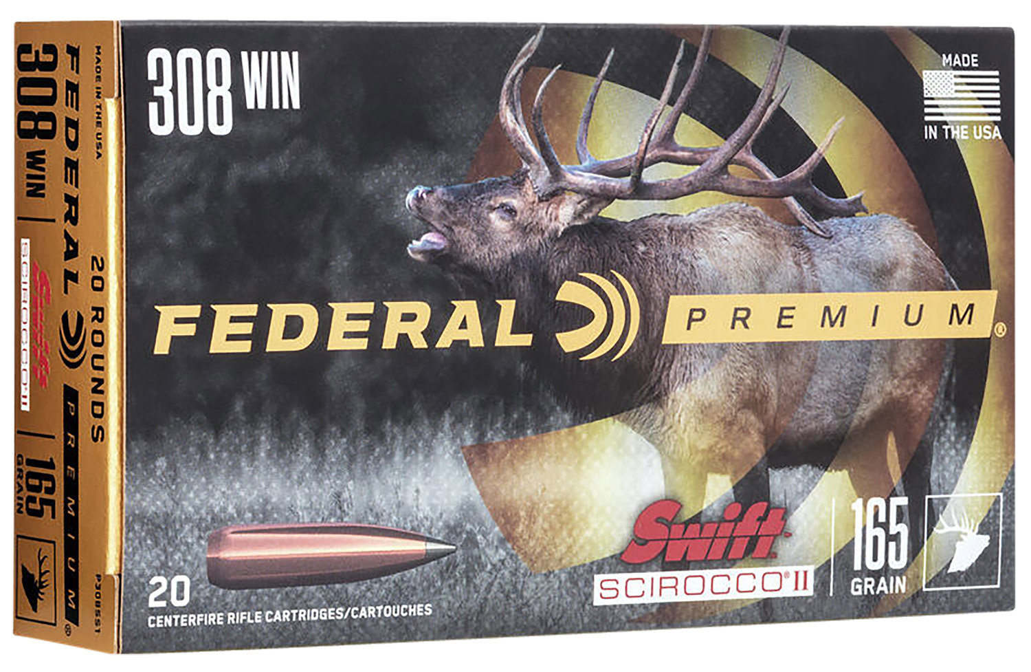 Federal Federal P308SS1 Premium 308 Win 165 GR Swift Scirocco II 20 Bx 10 Cs
