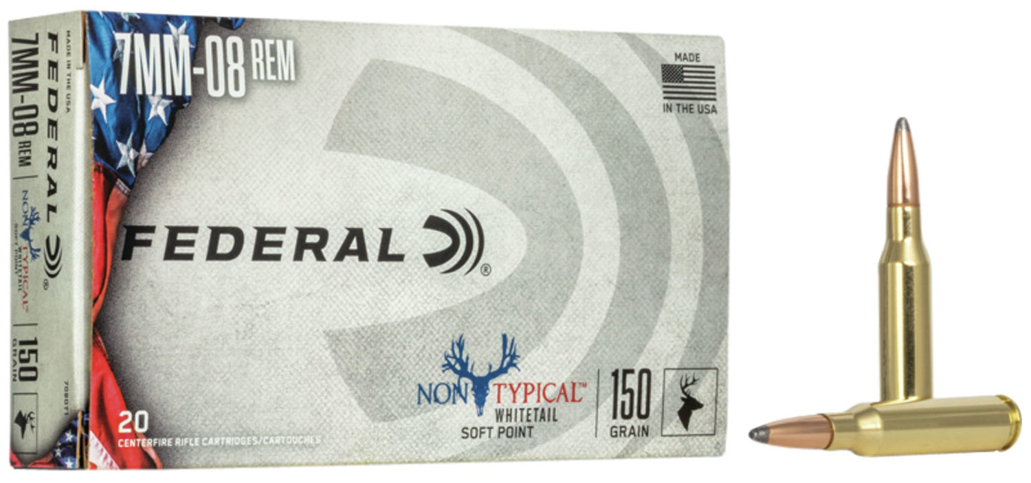 Federal Federal 708DT1 Non Typical 7mm 08 Rem 150 GR Non Typical Soft Point SP 20 Bx 10 Cs