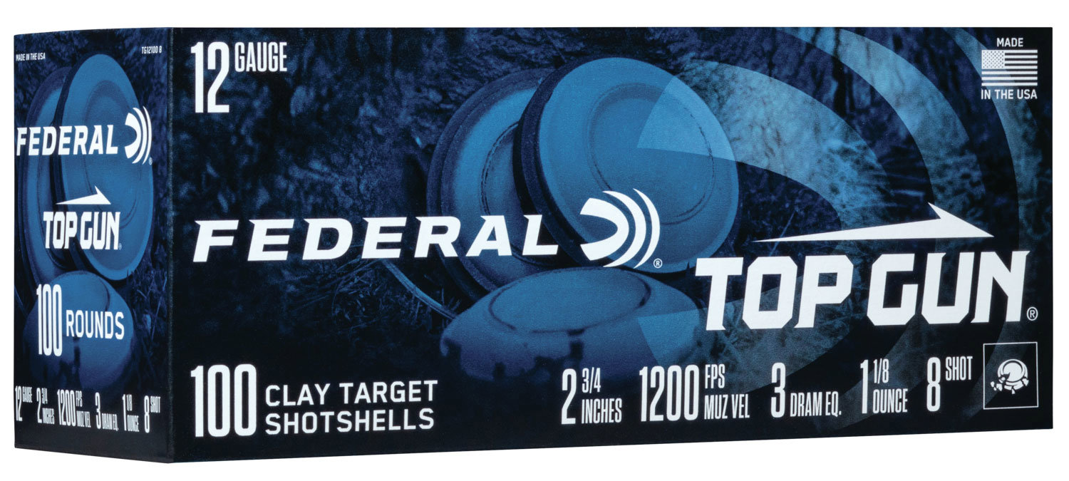 Federal TG121008 Top Gun 12Gauge 2.75″ 1 1/8oz 8Shot 100 Per Box/2 Case