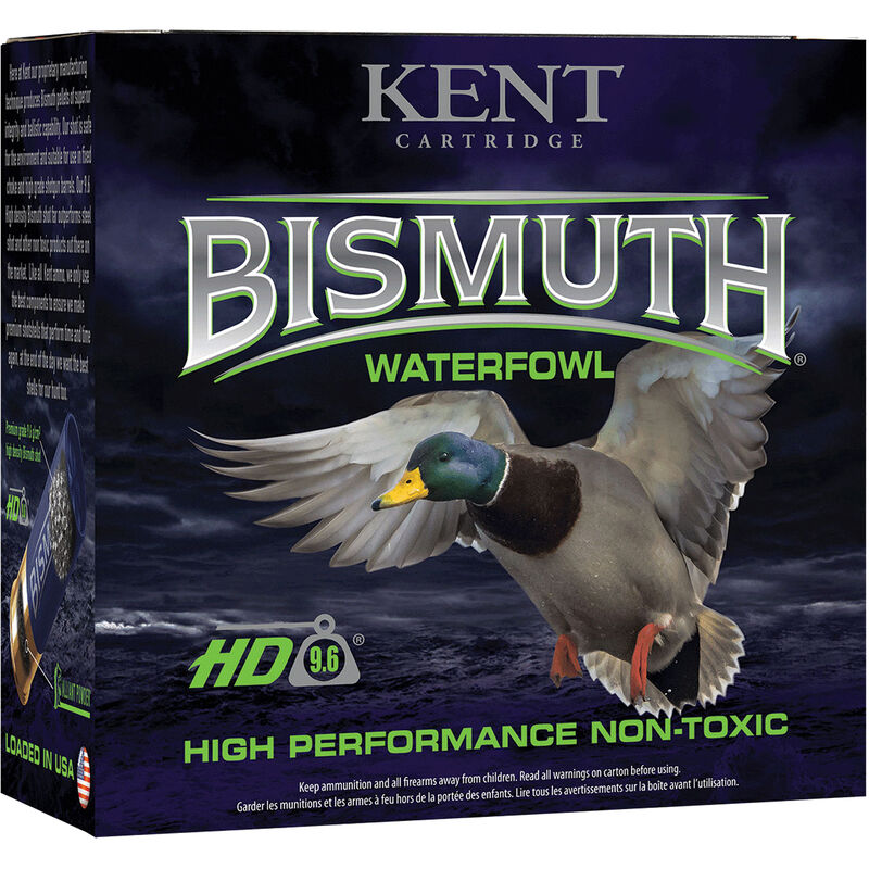 Kent Cartridge Kent Cartridge B123W404 Bismuth Waterfowl 12 Gauge 3 1 3 8 Oz 4 Shot 25 Bx 10 Cs