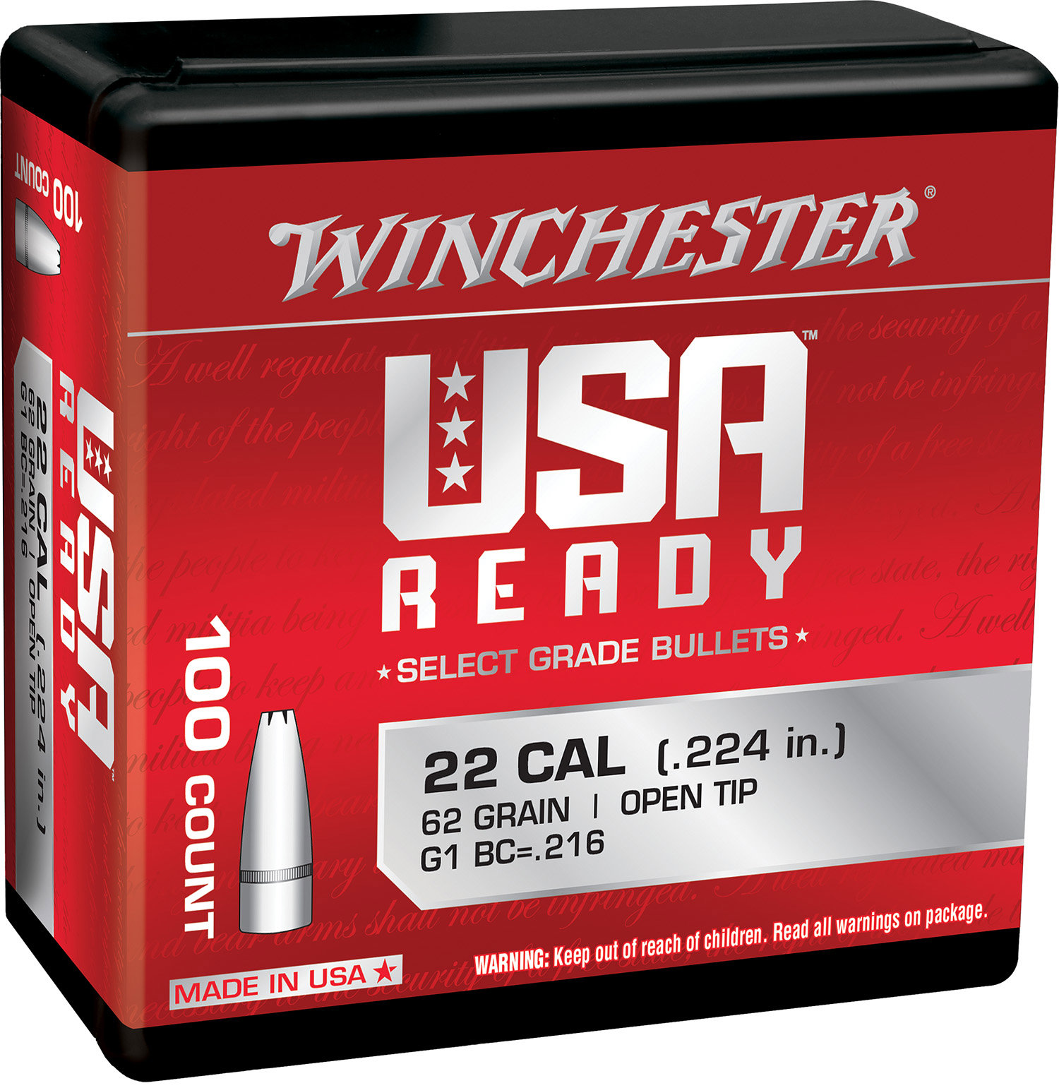 Winchester WINCHESTER AMMO 62 gr OT CP Rilfe Bullets