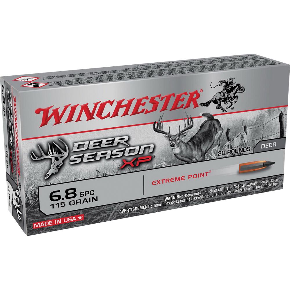 Winchester Deer Season XP 6.8mm Remington SPC Ammo 115 Grain Winchester Extreme Point Polymer Tip Box of 20