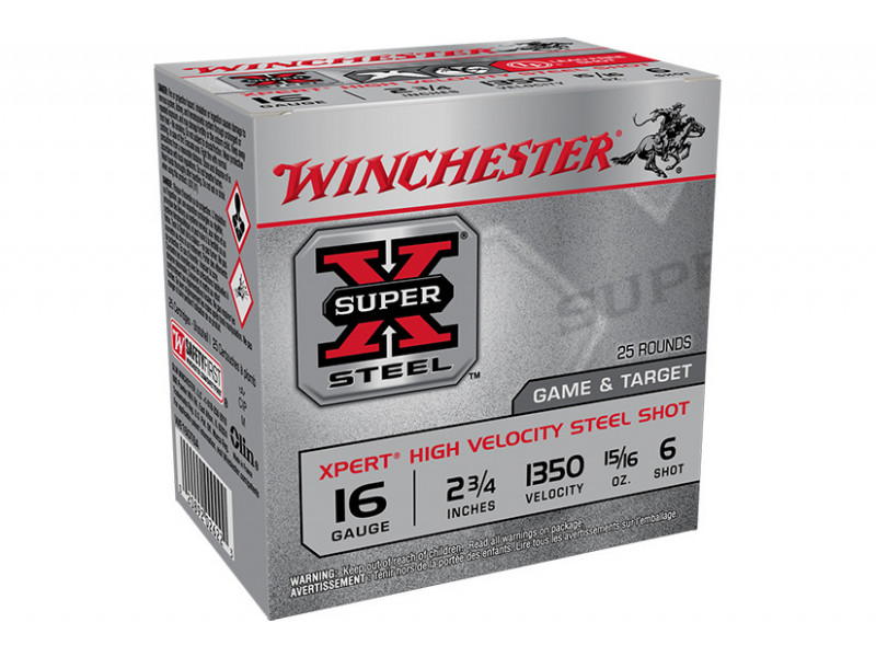 Winchester WINCHESTER AMMO 16Ga 2-3/4" #6 SuperX XPert HV Steel Game 25rd