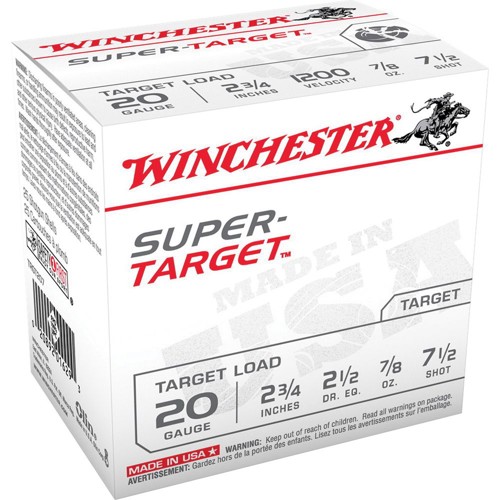 WINCHESTER AMMO 20Ga 2-3/4" #7.5 Super-Target 7/8 oz 100rd