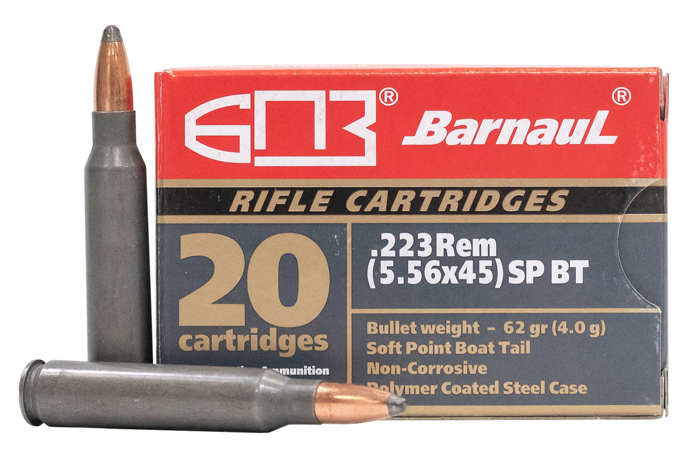 Barnaul BARNAUL AMMO 223 Rem 62Gr SPBT Polycoated Steel Case 20rd