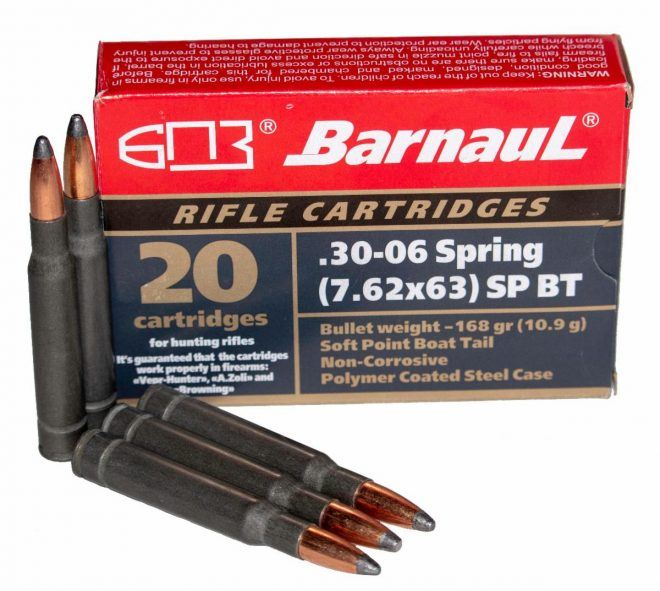 Barnaul BARNAUL AMMO 30-06 150Gr HPJBT Polycoated Steel Case 20rd
