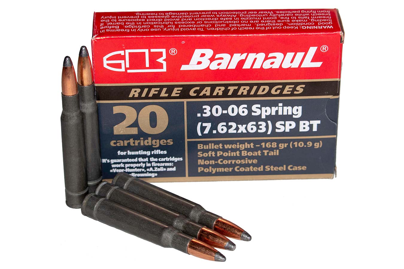 Barnaul BARNAUL AMMO 30-06 168Gr SPBT Polycoated Steel Case 20rd