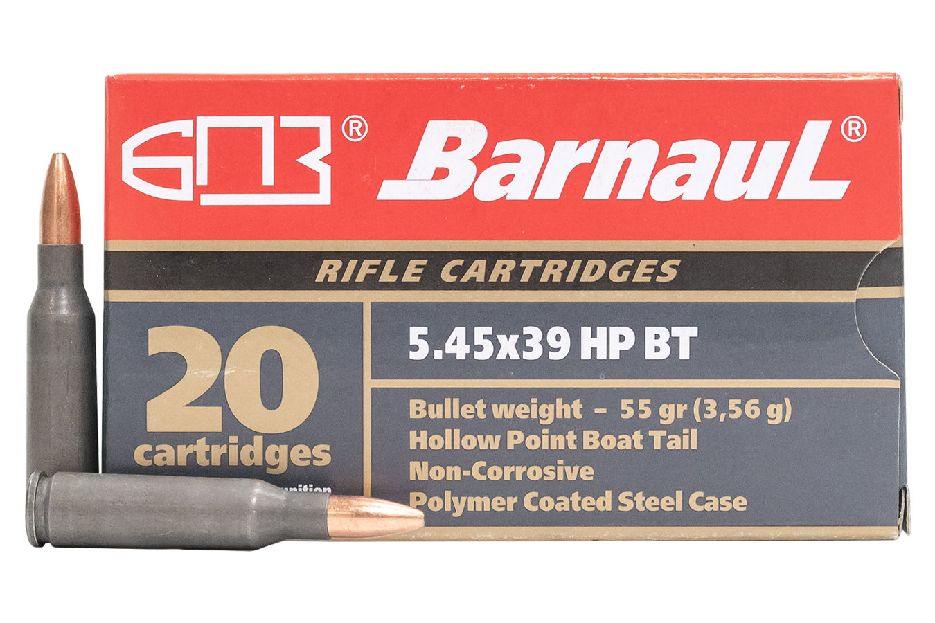 Barnaul BARNAUL AMMO 5.45x39 55Gr HPBT Polycoated Steel Case 20rd