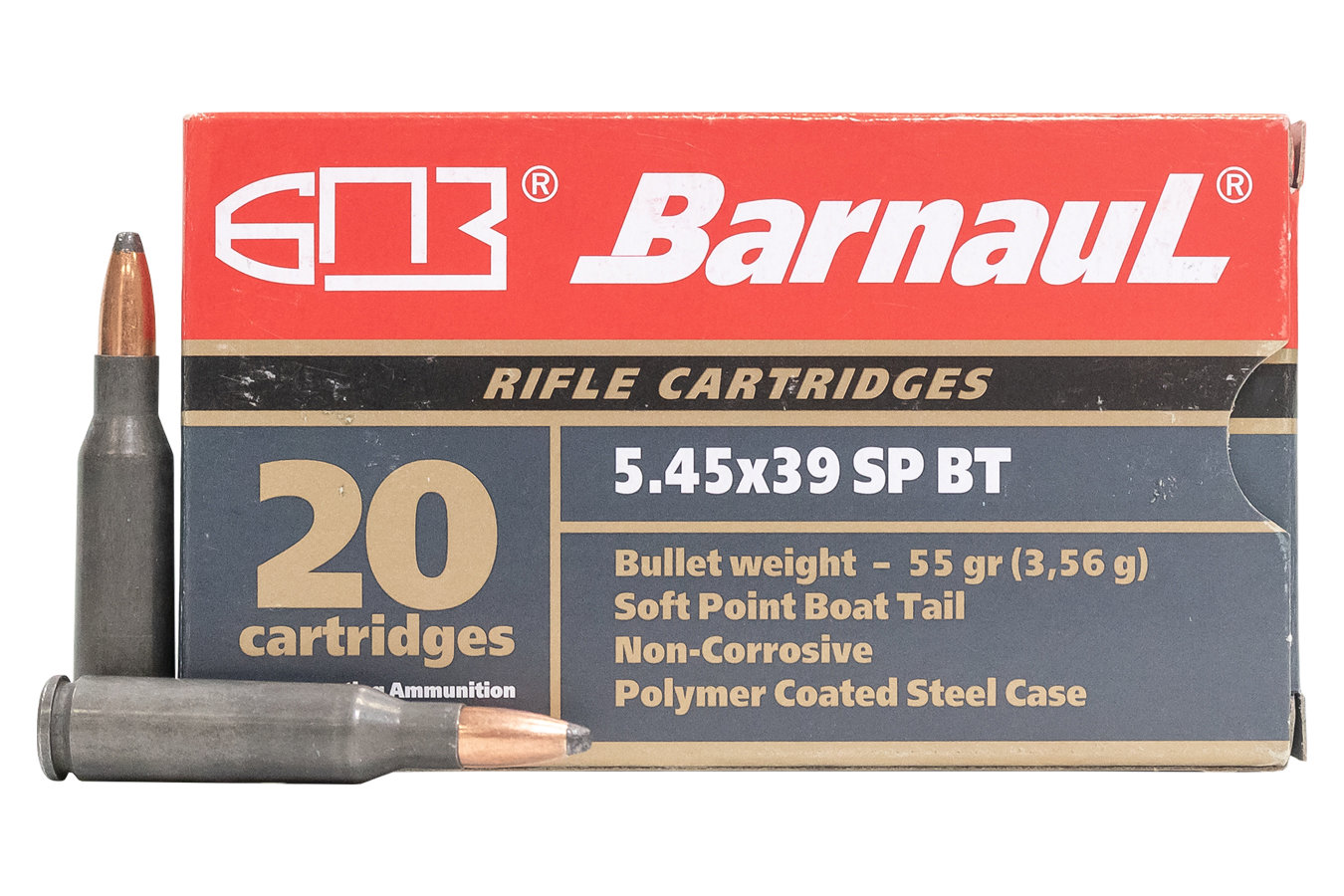 Barnaul BARNAUL AMMO 5.45x39 55Gr SPBT Polycoated Steel Case 20rd