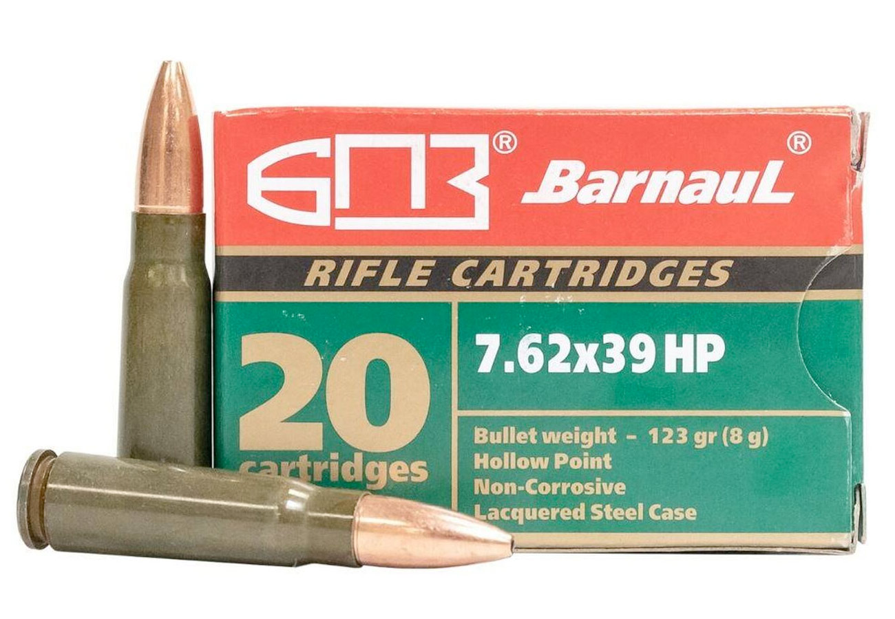 Barnaul BARNAUL AMMO 7.62x39 123Gr HP Lacquered Steel Case 20rd