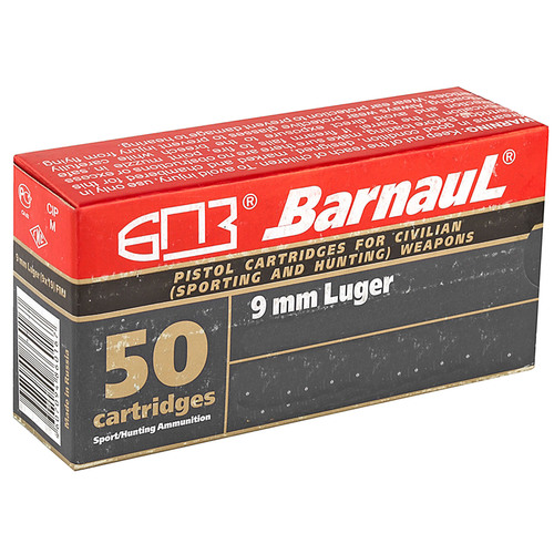 Barnaul BARNAUL AMMO 9mm 145Gr HP Polycoated Steel Case 50rd