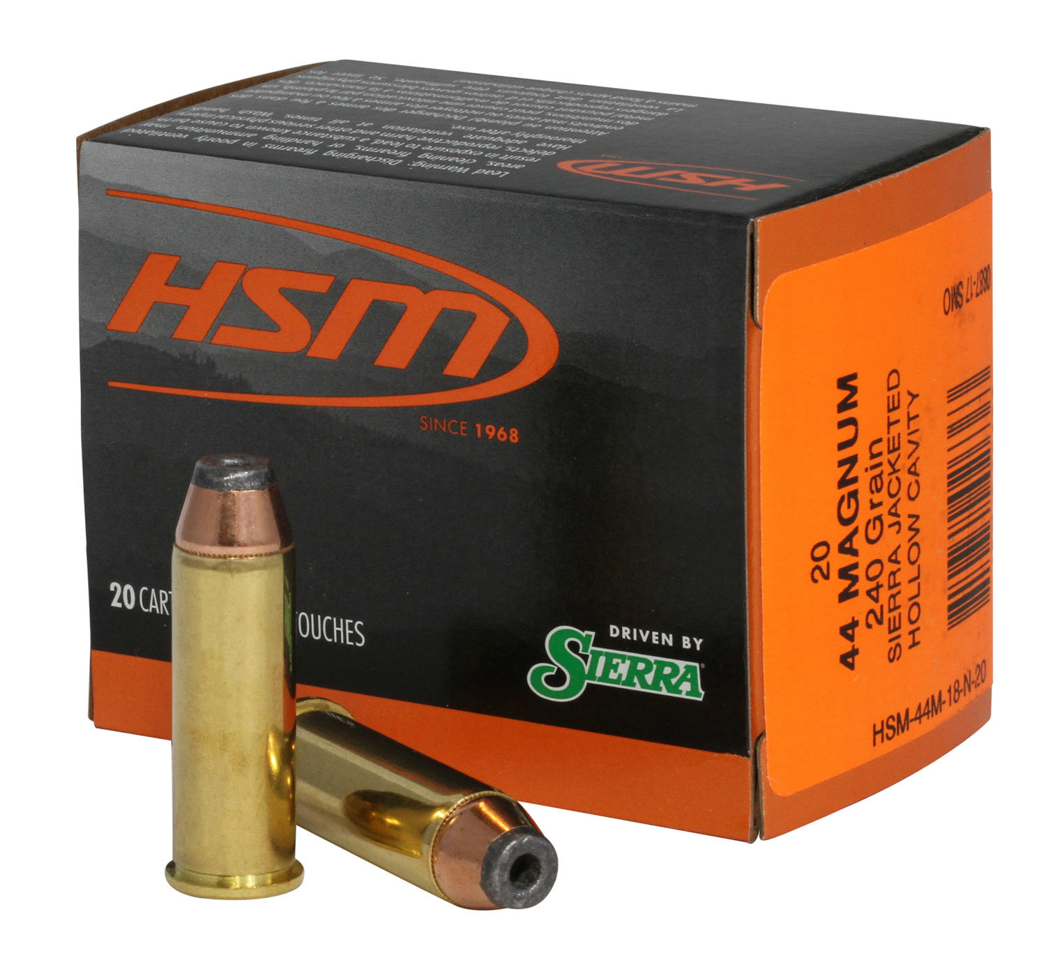 HSM Ammunition HSM AMMO 44 Rem Mag 240gr Jacketed Hollow Cavity Ammunition | 20 Rounds