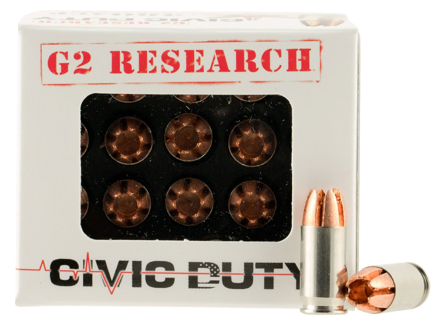 G2 Research Civic Duty 64 Grain .380 ACP Ammunition 20 RDs HP