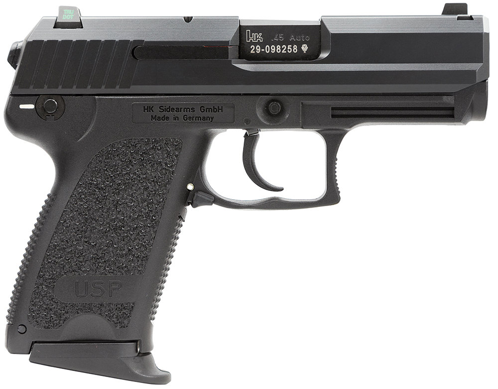 HK USA USP45 Compact V1 45 ACP 3.75″ 8rd w/ White 3-Dot Sights – Black