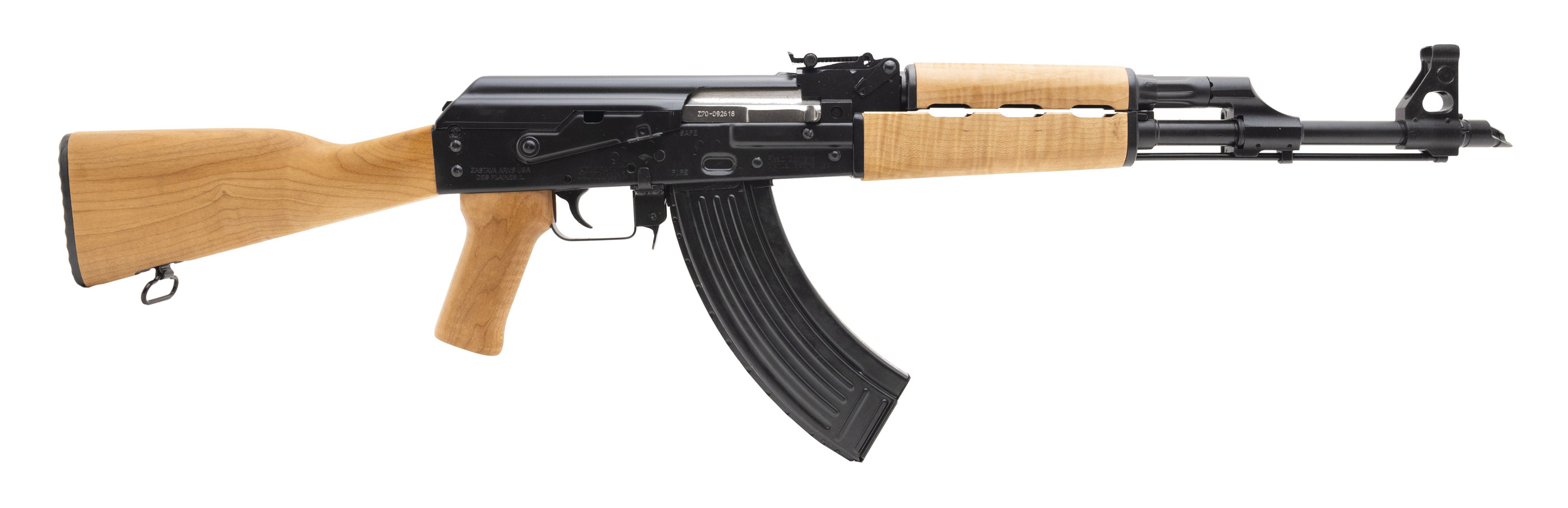 ZASTAVA ZPAPM70 7.62x39 16" 30rd Semi-Auto AK47 Rifle - Black / Maple Furniture