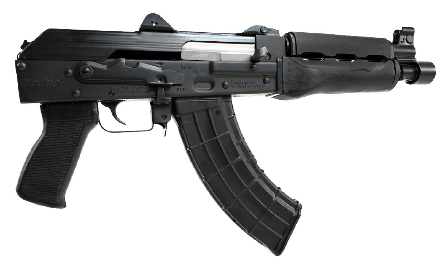 ZASTAVA ZPAP92 7.62X39 10" 30rd AK47 Pistol - Black