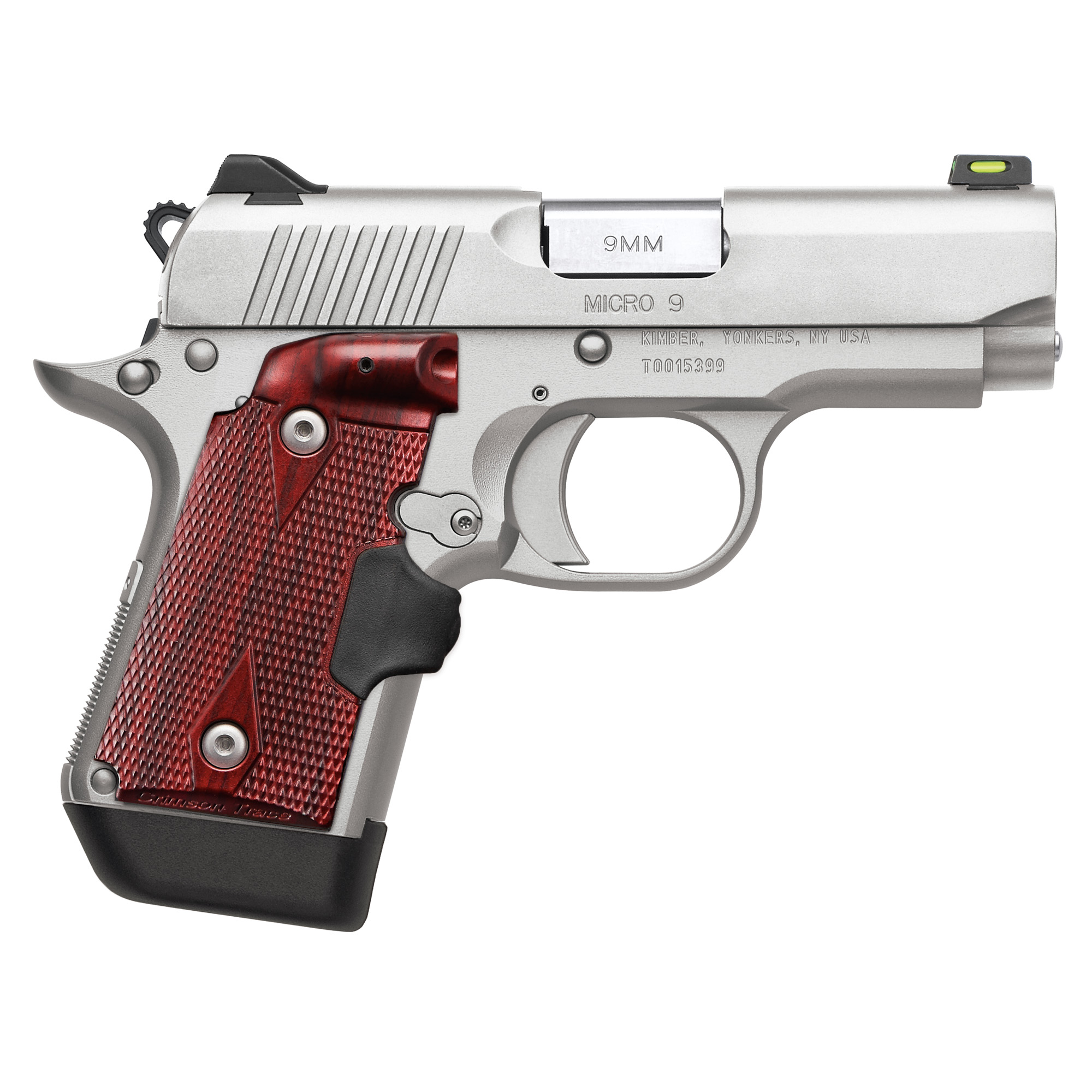 KIMBER MICRO 9 9mm 3.2" 7rd Pistol w/ Crimson Trace LaserGrips - Stainless / Rosewood